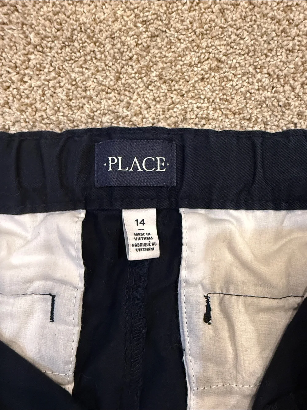 Children’s Place Boys Dark Navy Chino Pants - Slim Straight Size 14